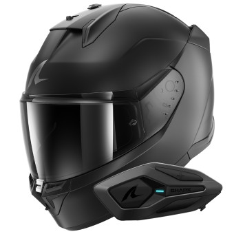 Casque Integral Shark D-Skwal 3 Dark Shadow Edition Mat A08 + Kit Bluetooth Sena for Shark Sol