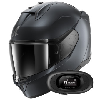 Casque Integral Shark D-Skwal 3 Dark Shadow Edition Mat B16 + Kit Bluetooth 5R Lite