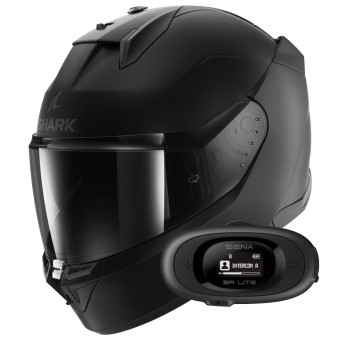 Casque Integral Shark D-Skwal 3 Dark Shadow Edition Mat KMA + Kit bluetooth 5R Lite Solo