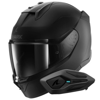 Casque Integral Shark D-Skwal 3 Dark Shadow Edition Mat KMA + Kit Bluetooth Sena for Shark Sol
