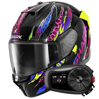 Casque Integral Shark D-Skwal 3 Fawn KVY + Kit Bluetooth 5S Solo