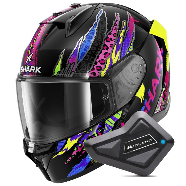 Casque Integral Shark D-Skwal 3 Fawn KVY + Kit Bluetooth BT Mini