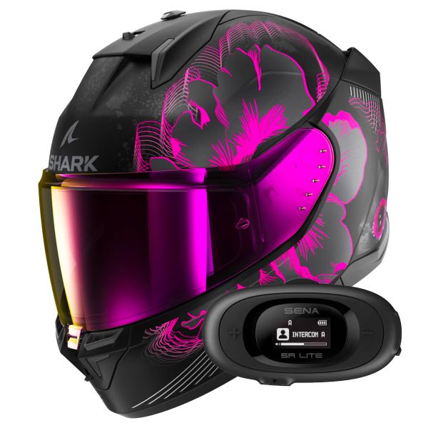 Casque Integral Shark D-Skwal 3 Mayfer Mat KVA + Kit bluetooth 5R Lite Solo