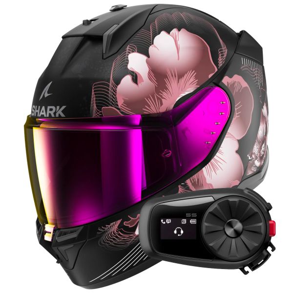 Casque Integral Shark D-Skwal 3 Mayfer Mat KVQ + Kit Bluetooth 5S Solo Casque Integral Shark D-Skwal 3 Mayfer Mat KVQ + Kit Bluetooth 5S Solo