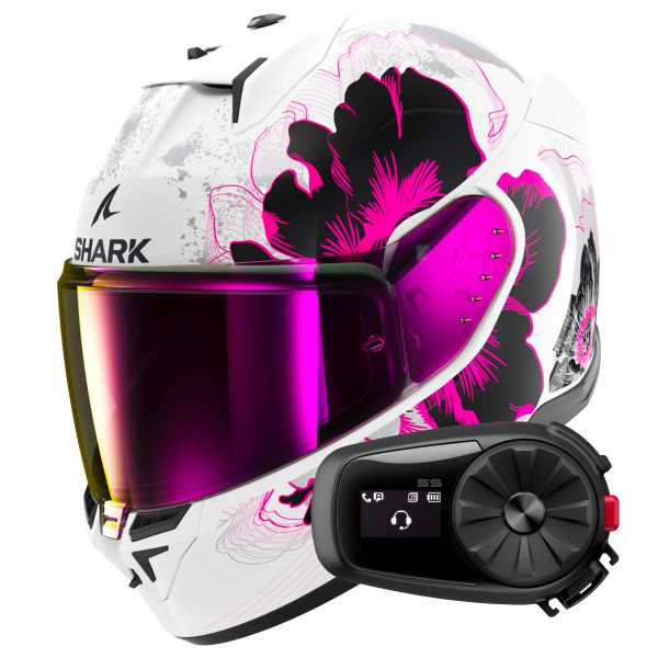 Casque Integral Shark D-Skwal 3 Mayfer WVA + Kit Bluetooth 5S Solo
