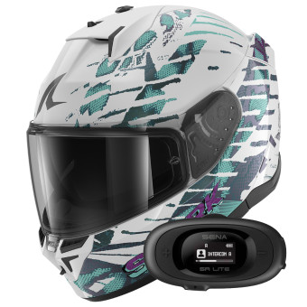 Casque Integral Shark D-Skwal 3 Reptaia WXW + Kit Bluetooth 5R Lite