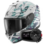 Casque Integral Shark D-Skwal 3 Reptaia WXW + Kit Bluetooth 5S Solo