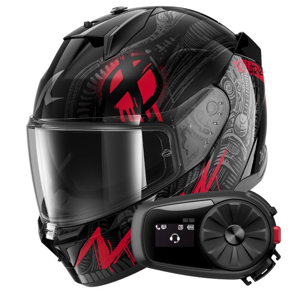 Casque Integral Shark D-Skwal 3 Shiever KAR + Kit Bluetooth 5S Solo