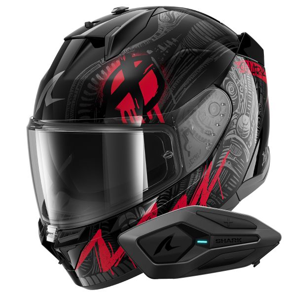 Casque Integral Shark D-Skwal 3 Shiever KAR + Kit Bluetooth Sena for Shark Solo