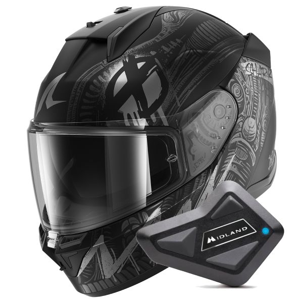 Casque Integral Shark D-Skwal 3 Shiever Mat KAS + Kit Bluetooth BT Mini