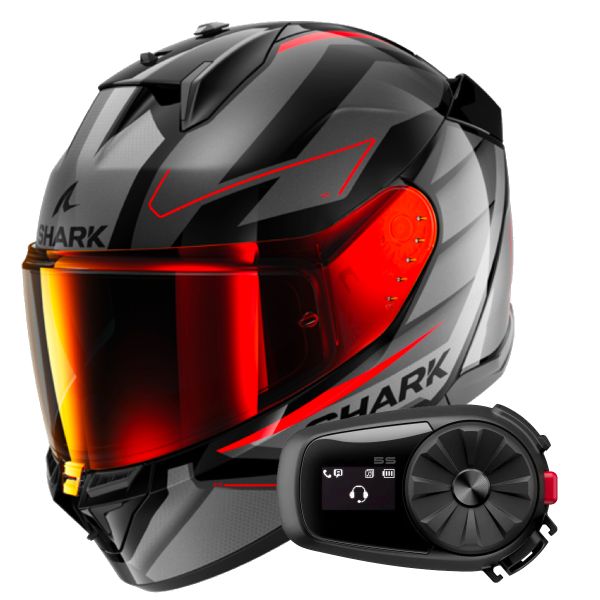 Casque Integral Shark D-Skwal 3 Sizler KAR + Kit Bluetooth 5S Solo