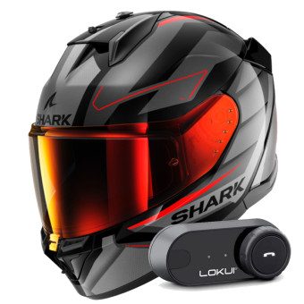 Casque Integral Shark D-Skwal 3 Sizler KAR + Kit Bluetooth Lokui K30