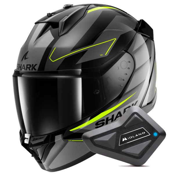 Casque Integral Shark D-Skwal 3 Sizler KAY + Kit Bluetooth BT Mini Casque Integral Shark D-Skwal 3 Sizler KAY + Kit Bluetooth BT Mini
