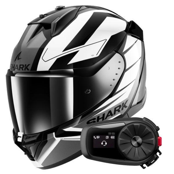 Casque Integral Shark D-Skwal 3 Sizler KWA + Kit Bluetooth 5S Solo