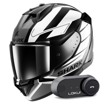 Casque Integral Shark D-Skwal 3 Sizler KWA + Kit Bluetooth Lokui K30