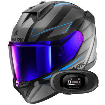 Casque Integral Shark D-Skwal 3 Sizler Mat KAB + Kit bluetooth 5R Lite Solo