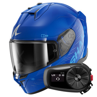 Casque Integral Shark D-Skwal 3 SP Lyne BSB + Kit Bluetooth 5S Solo