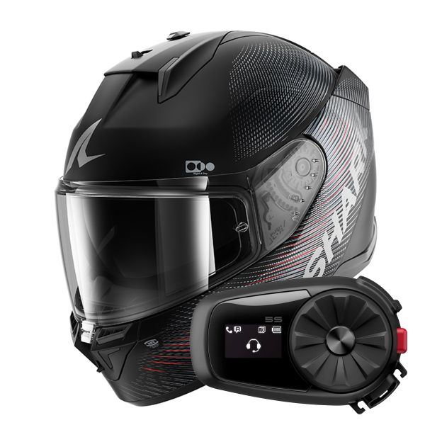 Casque Integral Shark D-Skwal 3 SP Lyne KAR + Kit Bluetooth 5S Solo