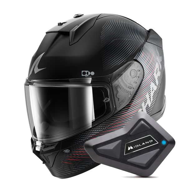 Casque Integral Shark D-Skwal 3 SP Lyne KAR + Kit Bluetooth BT Mini