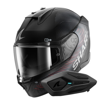 Casque Integral Shark D-Skwal 3 SP Lyne KAR + Kit Bluetooth Sena for Shark Solo