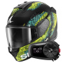 Casque Integral Shark D-Skwal 3 Speed-Vib Mat KGB + Kit Bluetooth 5S Solo
