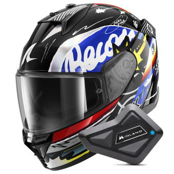 Casque Integral Shark D-Skwal 3 Streetrush KBU + Kit Bluetooth BT Mini