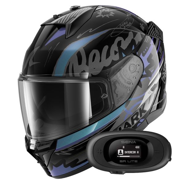 Casque Integral Shark D-Skwal 3 Streetrush KGU + Kit Bluetooth 5R Lite