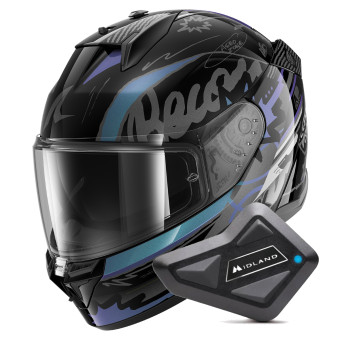 Casque Integral Shark D-Skwal 3 Streetrush KGU + Kit Bluetooth BT Mini