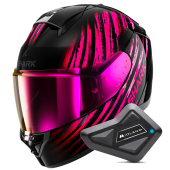 Casque Integral Shark Ridill 2 Assya KVV + Kit Bluetooth BT Mini