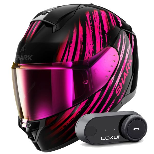Casque Integral Shark Ridill 2 Assya KVV + Kit Bluetooth Lokui K30 Casque Integral Shark Ridill 2 Assya KVV + Kit Bluetooth Lokui K30