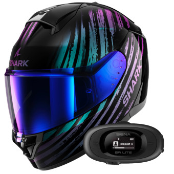Casque Integral Shark Ridill 2 Assya KXK + Kit Bluetooth 5R Lite