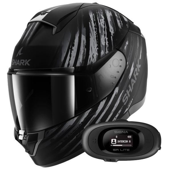 Casque Integral Shark Ridill 2 Assya Mat KAA + Kit Bluetooth 5R Lite