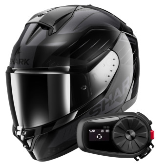 Casque Integral Shark Ridill 2 Bersek KAA + Kit Bluetooth 5S