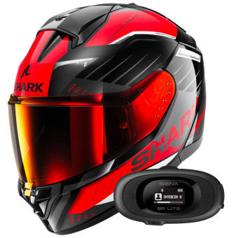 Casque Integral Shark Ridill 2 Bersek KRA + Kit Bluetooth 5R Lite
