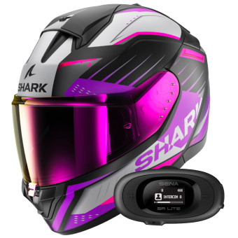 Casque Integral Shark Ridill 2 Bersek Mat KVV + Kit Bluetooth 5R Lite