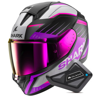 Casque Integral Shark Ridill 2 Bersek Mat KVV + Kit Bluetooth BT Mini Casque Integral Shark Ridill 2 Bersek Mat KVV + Kit Bluetooth BT Mini