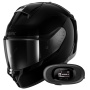 Casque Integral Shark Ridill 2 Blank BLK + Kit Bluetooth 5R Lite