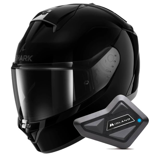 Casque Integral Shark Ridill 2 Blank BLK + Kit Bluetooth BT Mini Casque Integral Shark Ridill 2 Blank BLK + Kit Bluetooth BT Mini