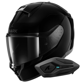 Casque Integral Shark Ridill 2 Blank BLK + Kit Bluetooth Sena for Shark Solo