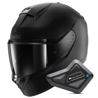 Casque Integral Shark Ridill 2 Blank Mat KMA + Kit Bluetooth BT Mini