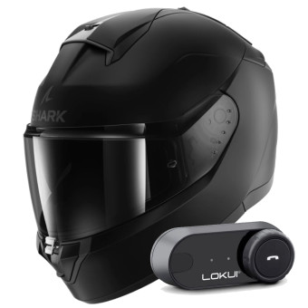 Casque Integral Shark Ridill 2 Blank Mat KMA + Kit Bluetooth Lokui K30