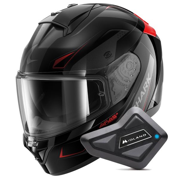 Casque Integral Shark Ridill 2 Mekarium KAR + Kit Bluetooth BT Mini