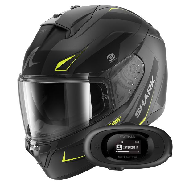 Casque Integral Shark Ridill 2 Mekarium Mat AAY + Kit bluetooth 5R Lite Solo