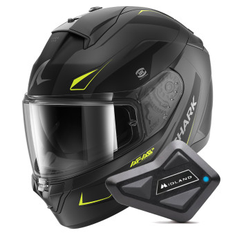 Casque Integral Shark Ridill 2 Mekarium Mat AAY + Kit Bluetooth BT Mini