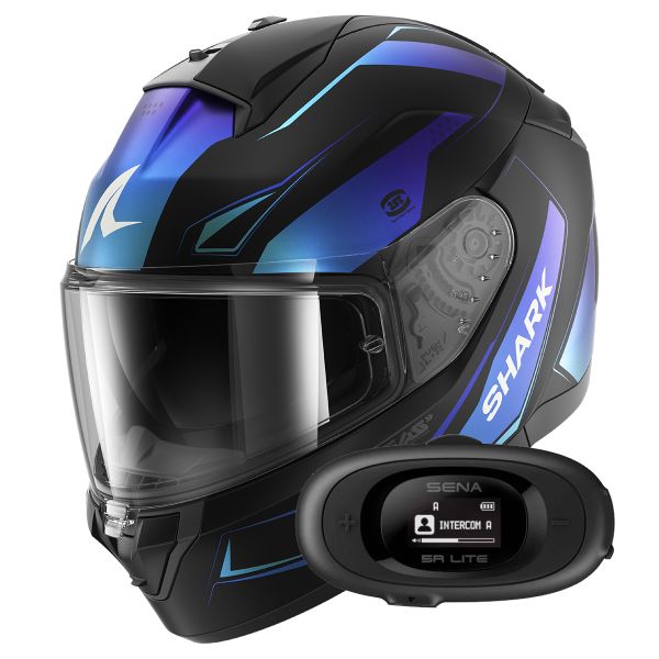 Casque Integral Shark Ridill 2 Mekarium Mat KBB + Kit bluetooth 5R Lite Solo