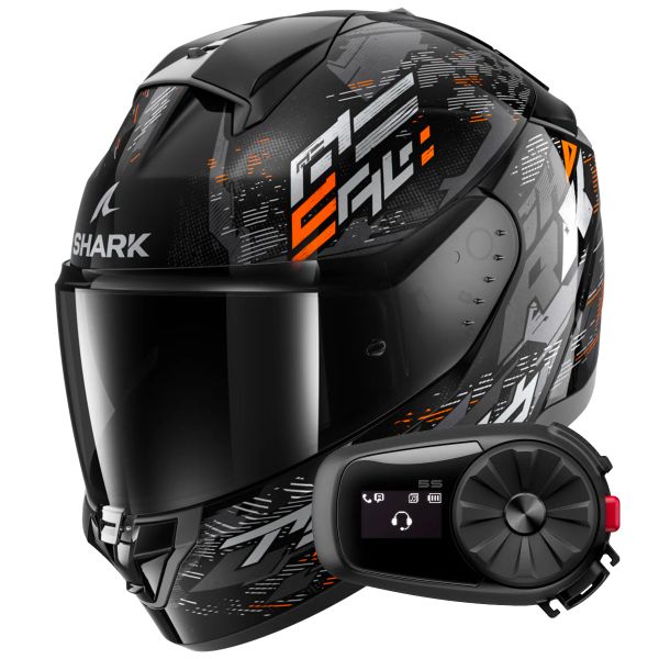 Casque Integral Shark Ridill 2 Molokai KSO + Kit Bluetooth 5S Solo