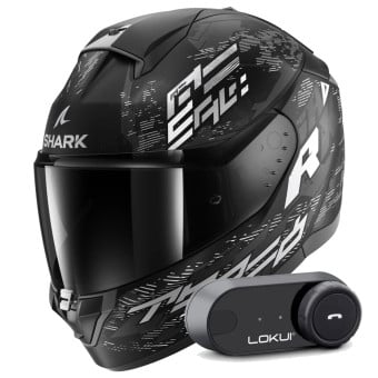 Casque Integral Shark Ridill 2 Molokai Mat KWS + Kit Bluetooth Lokui K30