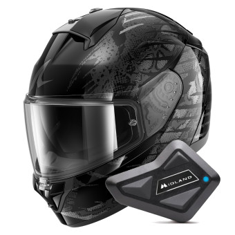 Casque Integral Shark Ridill 2 Reptaia KAS + Kit Bluetooth BT Mini