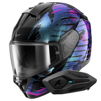 Casque Integral Shark Ridill 2 Reptaia KVX + Kit Bluetooth Sena for Shark Solo