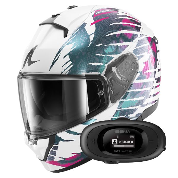 Casque Integral Shark Ridill 2 Reptaia WVX + Kit bluetooth 5R Lite Solo